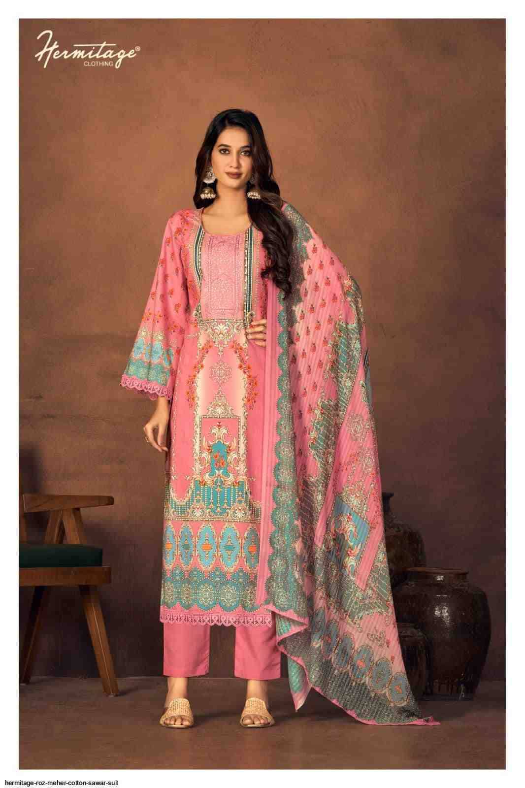 Roz Meher By Hermitage 01 To 06 Series Beautiful Festive Suits Stylish Fancy Colorful Casual Wear & Ethnic Wear Pure Lawn Cotton Print Dresses At Wholesale Price