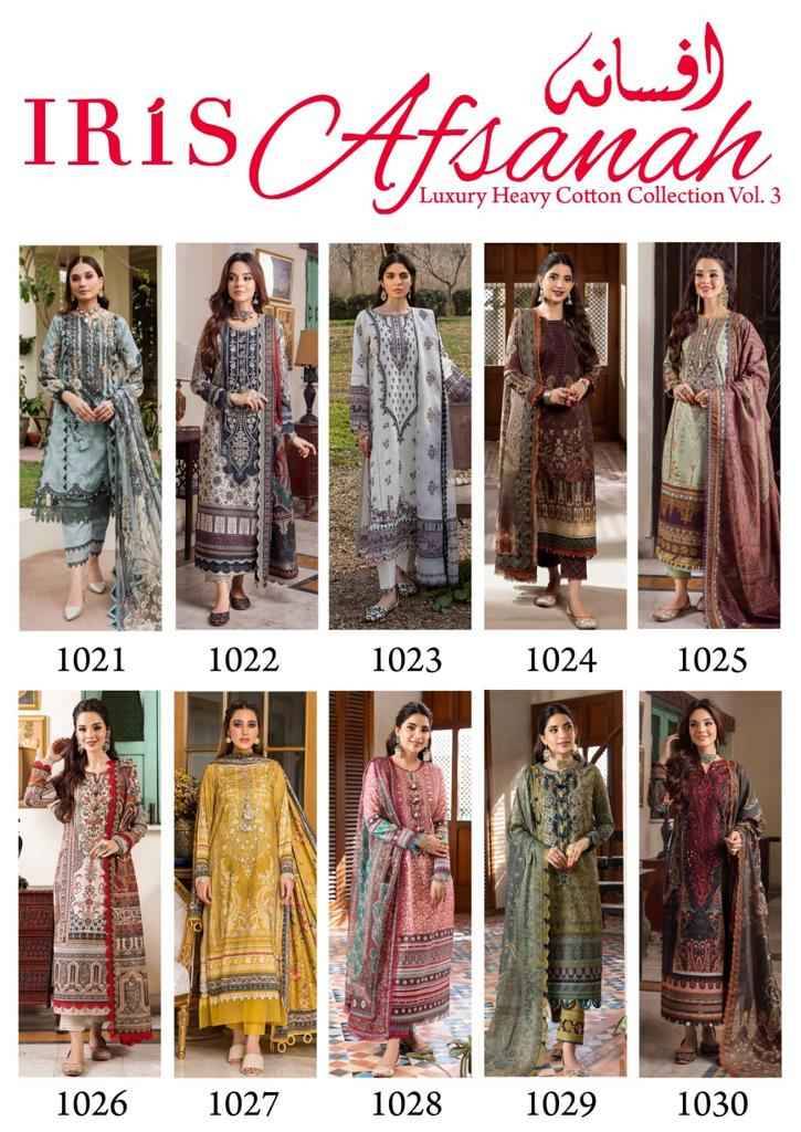 Afsanah Vol-3 By Iris 1021 To 1030 Series Designer Festive Suits Beautiful Stylish Fancy Colorful Party Wear & Occasional Wear Pure Cotton Print Dresses At Wholesale Price
