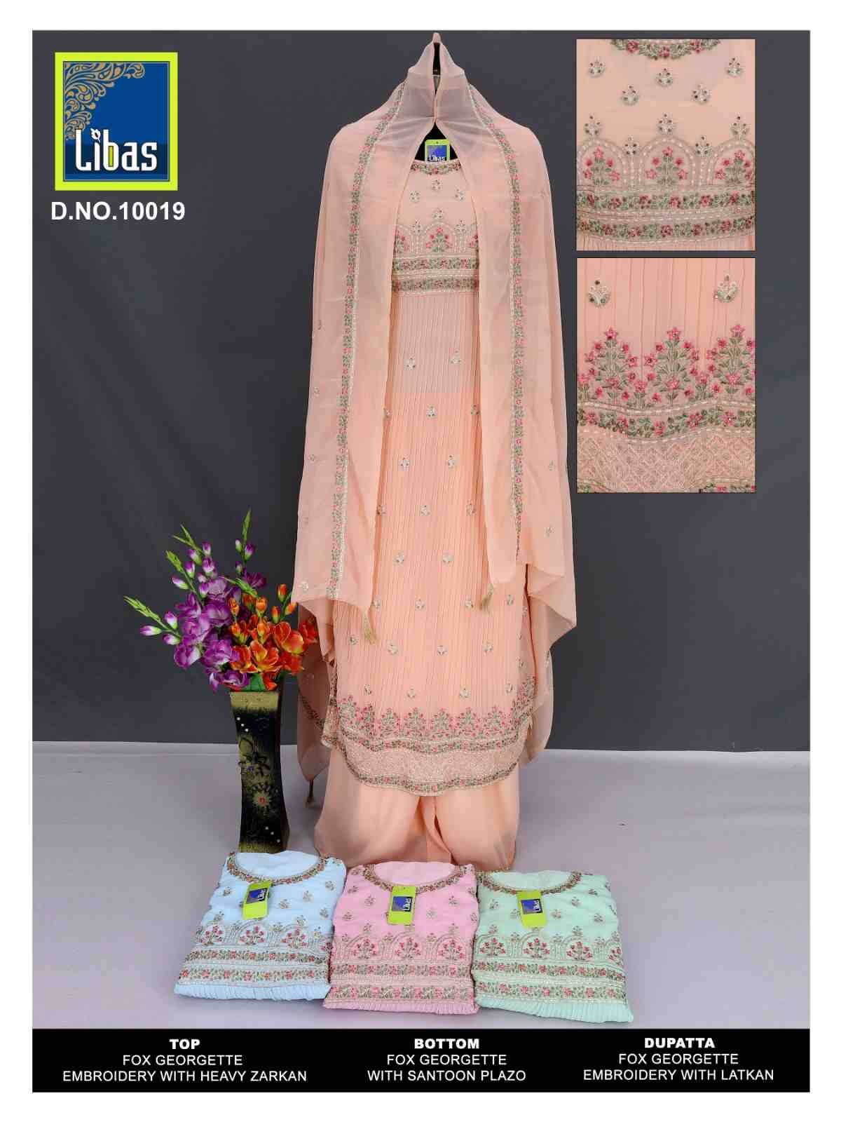 Libas 10019 Colours By Libas 10019-A To 10019-D Series Beautiful Stylish Sharara Suits Fancy Colorful Casual Wear & Ethnic Wear & Ready To Wear Faux Georgette Dresses At Wholesale Price