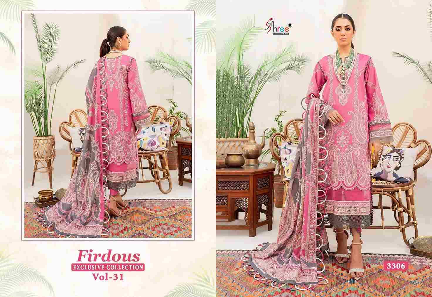 Firdous Exclusive Collection Vol-31 By Shree Fabs 3306 To 3313 Series Beautiful Pakistani Suits Colorful Stylish Fancy Casual Wear Pure Cotton Embroidered Dresses At Wholesale Price