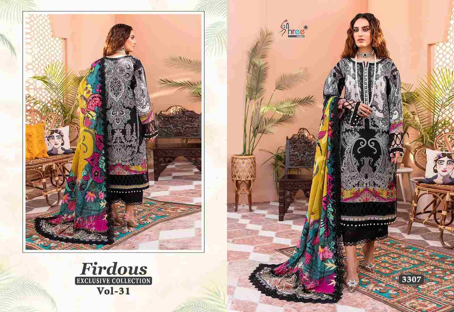Firdous Exclusive Collection Vol-31 By Shree Fabs 3306 To 3313 Series Beautiful Pakistani Suits Colorful Stylish Fancy Casual Wear Pure Cotton Embroidered Dresses At Wholesale Price