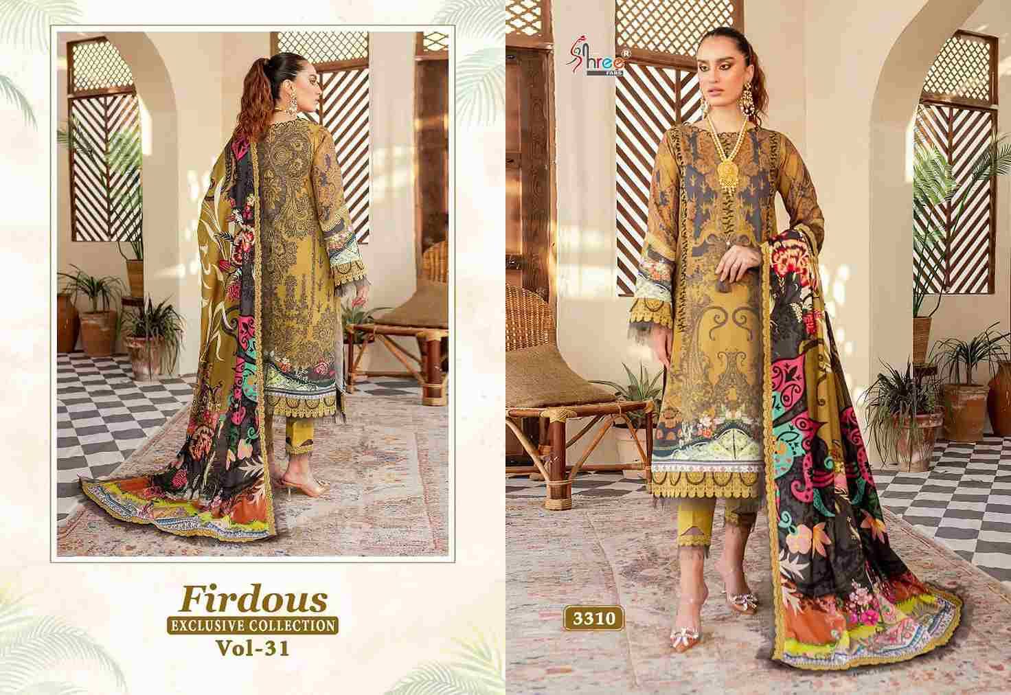Firdous Exclusive Collection Vol-31 By Shree Fabs 3306 To 3313 Series Beautiful Pakistani Suits Colorful Stylish Fancy Casual Wear Pure Cotton Embroidered Dresses At Wholesale Price