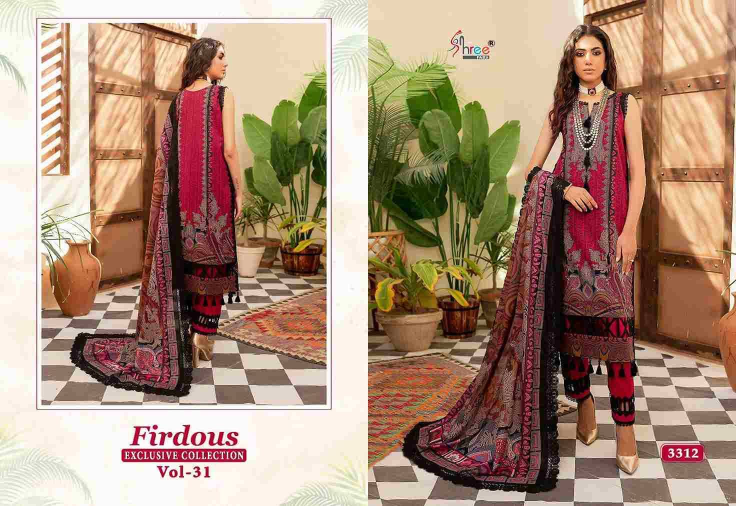Firdous Exclusive Collection Vol-31 By Shree Fabs 3306 To 3313 Series Beautiful Pakistani Suits Colorful Stylish Fancy Casual Wear Pure Cotton Embroidered Dresses At Wholesale Price