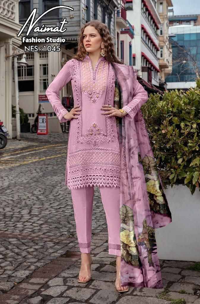 Naimat 1045 Colours By Naimat Fashion Studio 1045-A To 1045-D Series Beautiful Festive Suits Colorful Stylish Fancy Casual Wear & Ethnic Wear Pure Faux Dresses At Wholesale Price