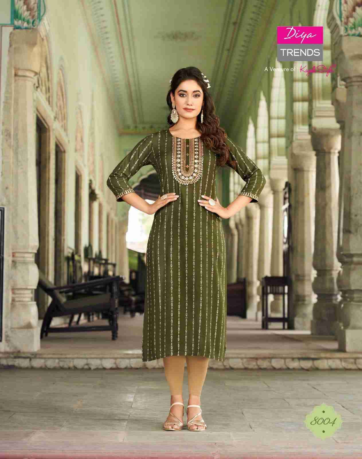 Victoriya Vol-8 By Diya Trends 8001 To 8010 Series Designer Festive Suits Collection Beautiful Stylish Fancy Colorful Party Wear & Occasional Wear Rayon Print Kurtis At Wholesale Price