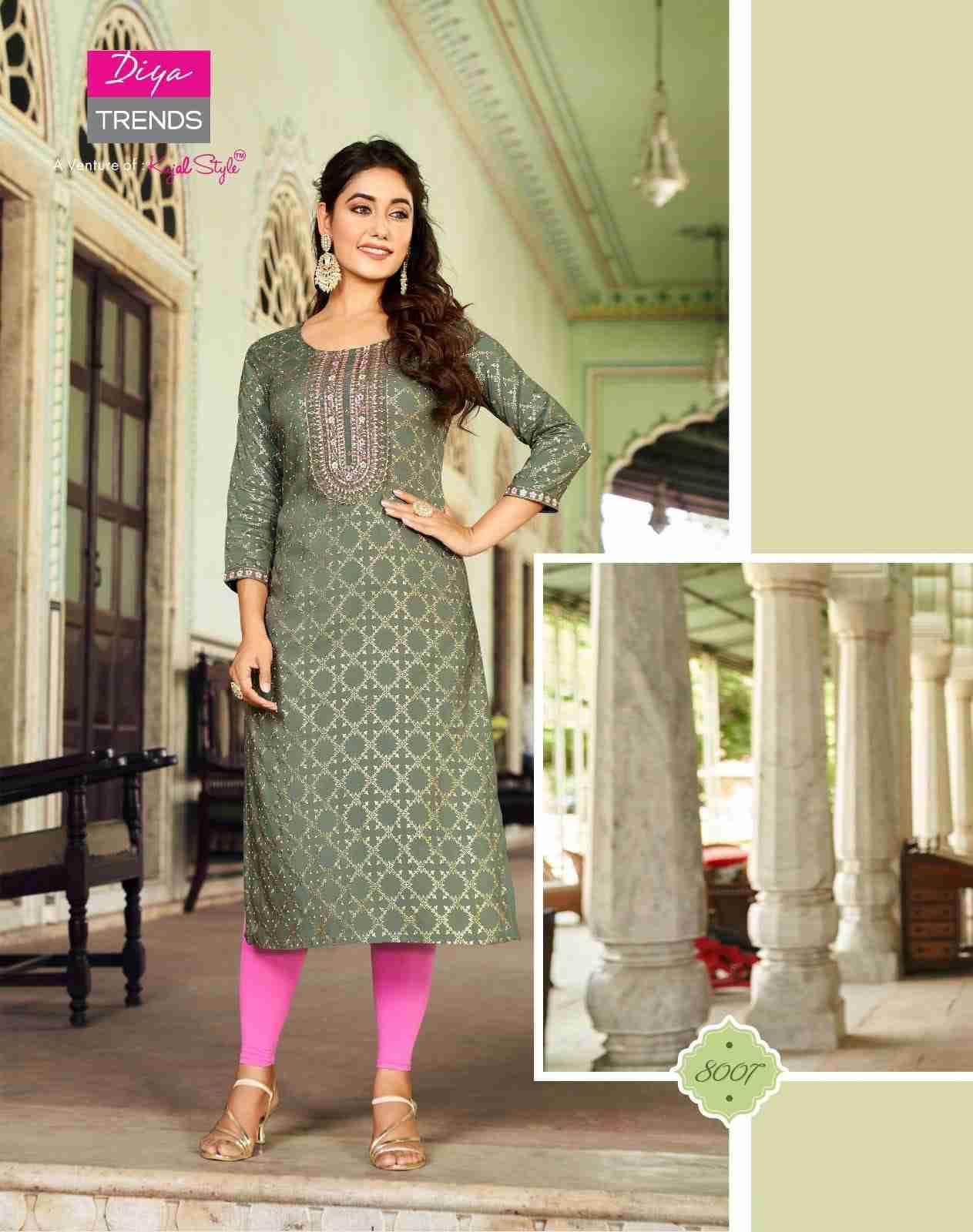 Victoriya Vol-8 By Diya Trends 8001 To 8010 Series Designer Festive Suits Collection Beautiful Stylish Fancy Colorful Party Wear & Occasional Wear Rayon Print Kurtis At Wholesale Price