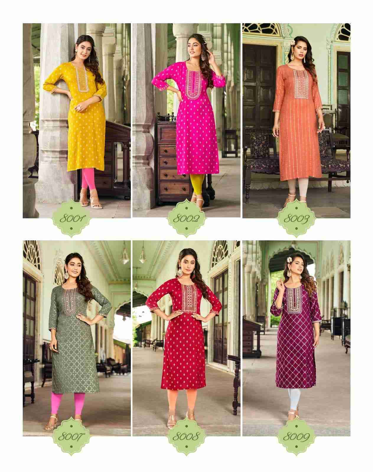 Victoriya Vol-8 By Diya Trends 8001 To 8010 Series Designer Festive Suits Collection Beautiful Stylish Fancy Colorful Party Wear & Occasional Wear Rayon Print Kurtis At Wholesale Price