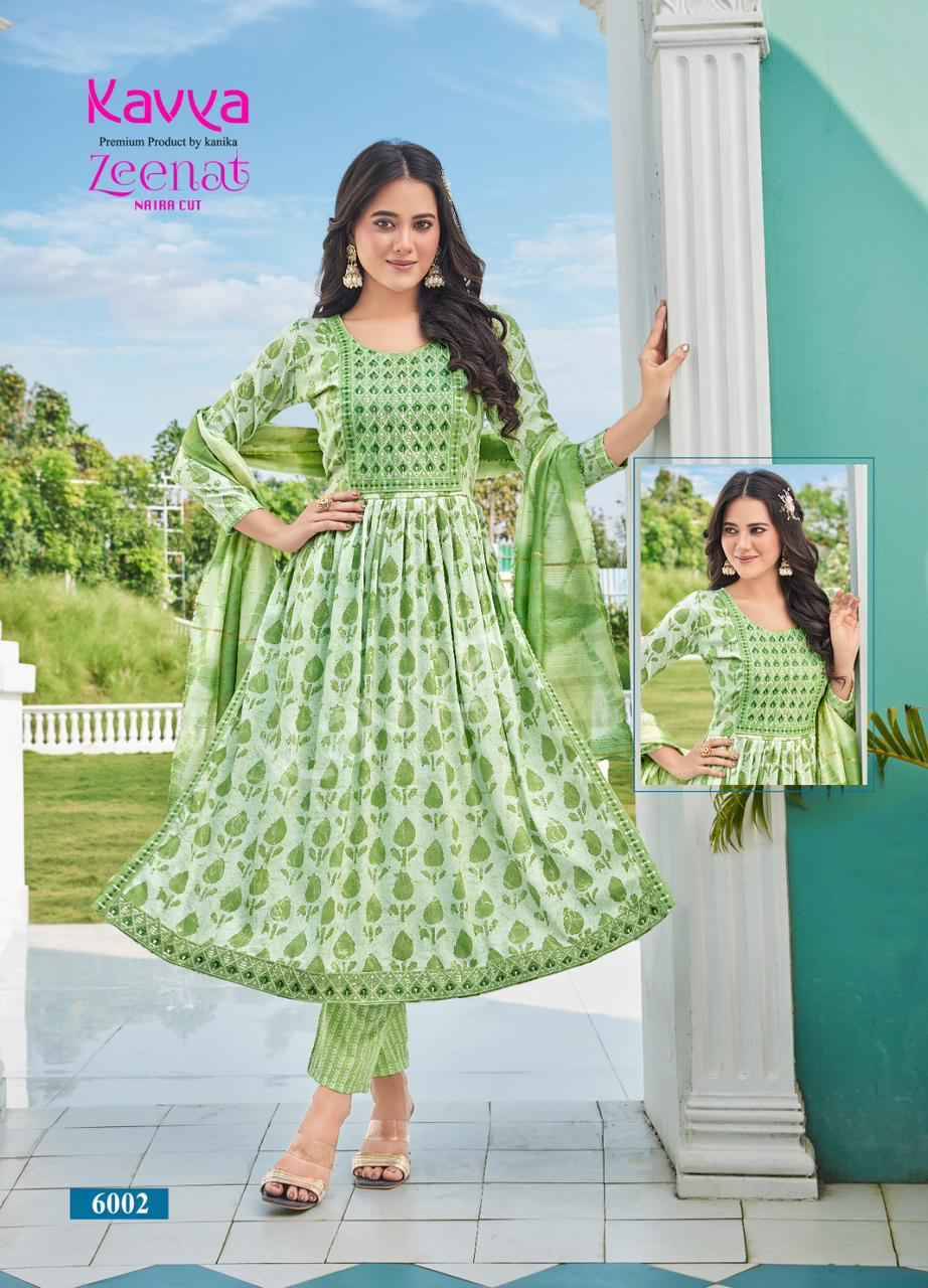 Zeenat Vol-6 By Kavya 6001 To 6010 Series Beautiful Stylish Festive Suits Fancy Colorful Casual Wear & Ethnic Wear & Ready To Wear Capsule Print Dresses At Wholesale Price