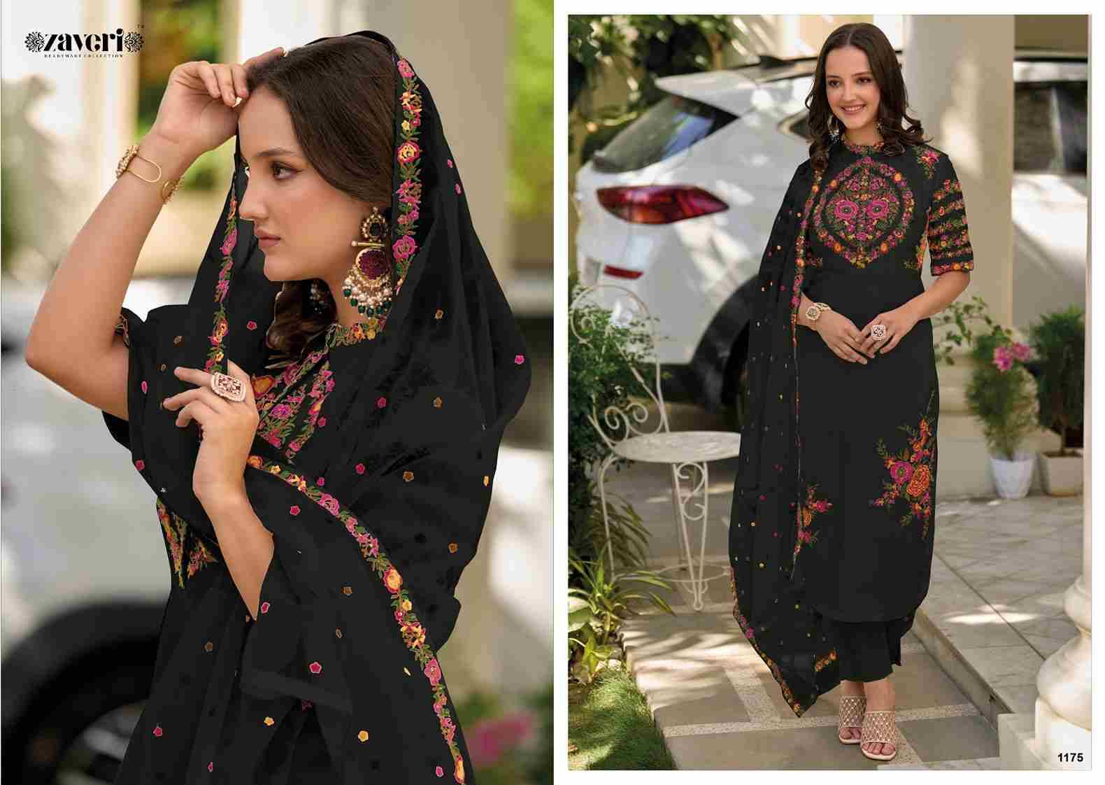 Gazal By Zaveri 1173 To 1175 Series Beautiful Stylish Festive Suits Fancy Colorful Casual Wear & Ethnic Wear & Ready To Wear Heavy Silk Print Dresses At Wholesale Price