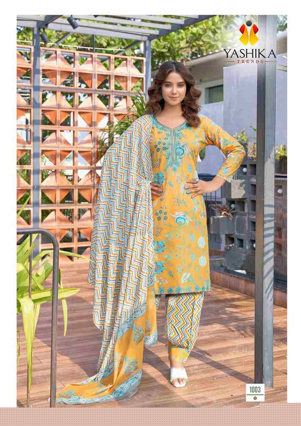 Guzarish By Yashika Trends 1001 To 1008 Series Beautiful Stylish Festive Suits Fancy Colorful Casual Wear & Ethnic Wear & Ready To Wear Heavy Cotton Embroidered Dresses At Wholesale Price