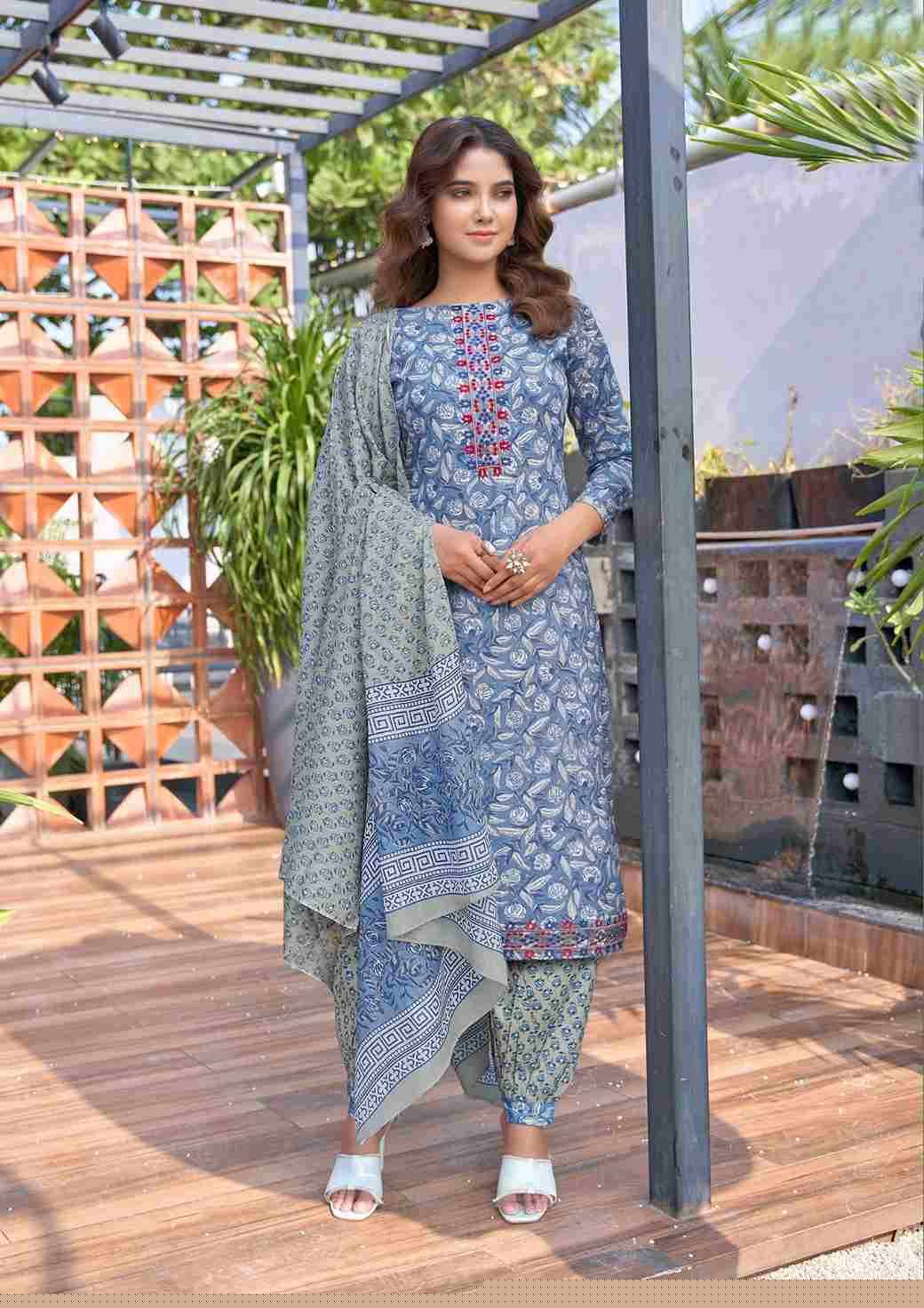 Guzarish By Yashika Trends 1001 To 1008 Series Beautiful Stylish Festive Suits Fancy Colorful Casual Wear & Ethnic Wear & Ready To Wear Heavy Cotton Embroidered Dresses At Wholesale Price