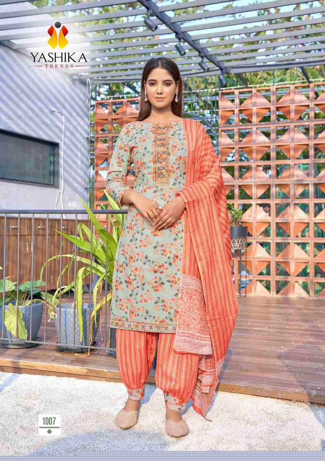 Guzarish By Yashika Trends 1001 To 1008 Series Beautiful Stylish Festive Suits Fancy Colorful Casual Wear & Ethnic Wear & Ready To Wear Heavy Cotton Embroidered Dresses At Wholesale Price