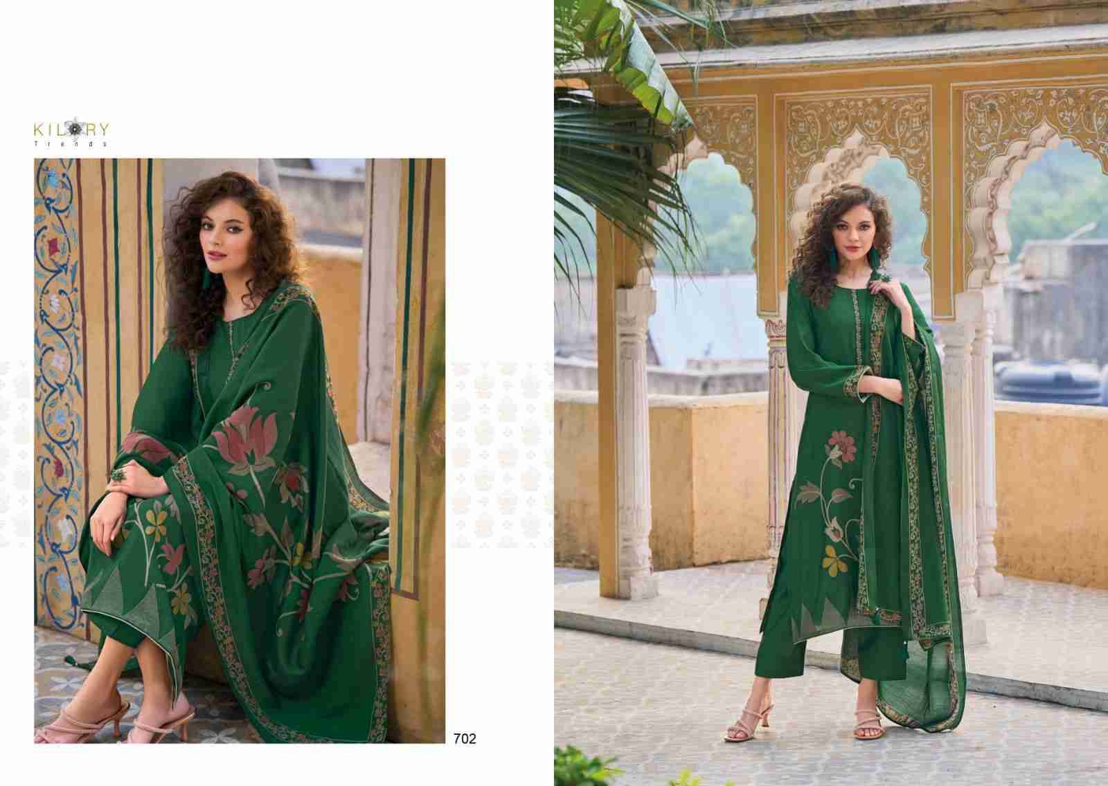 Zarina Vol-2 By Kilory 701 To 708 Series Beautiful Stylish Festive Suits Fancy Colorful Casual Wear & Ethnic Wear & Ready To Wear Pure Viscose Muslin With Embroidery Dresses At Wholesale Price