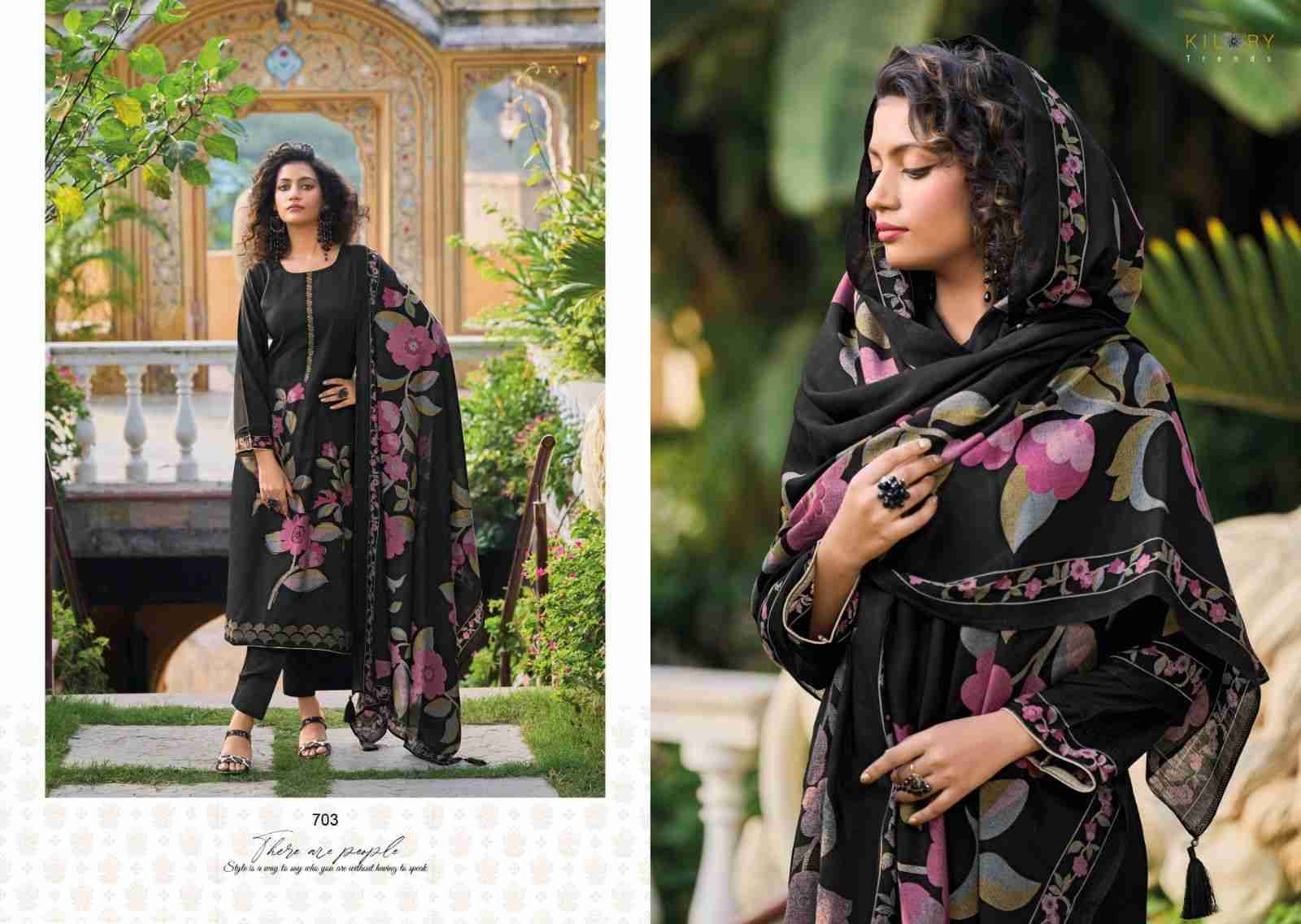 Zarina Vol-2 By Kilory 701 To 708 Series Beautiful Stylish Festive Suits Fancy Colorful Casual Wear & Ethnic Wear & Ready To Wear Pure Viscose Muslin With Embroidery Dresses At Wholesale Price