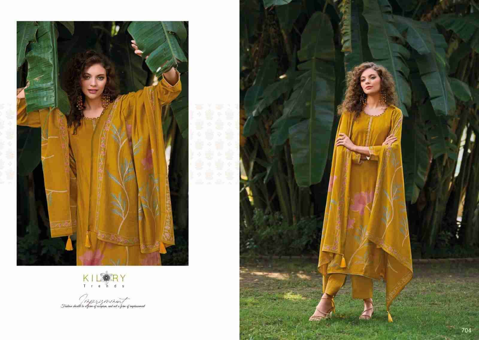 Zarina Vol-2 By Kilory 701 To 708 Series Beautiful Stylish Festive Suits Fancy Colorful Casual Wear & Ethnic Wear & Ready To Wear Pure Viscose Muslin With Embroidery Dresses At Wholesale Price