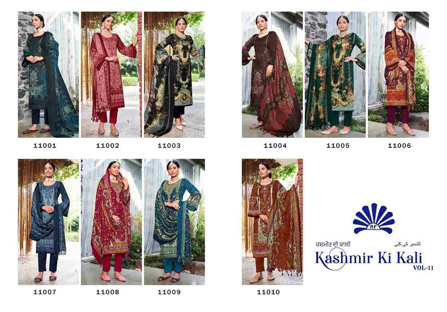 Kashmir Ki Kali Vol-11 By Radha Fab 11001 To 11010 Series Beautiful Festive Suits Colorful Stylish Fancy Casual Wear & Ethnic Wear Pure Pashmina Embroidered Dresses At Wholesale Price