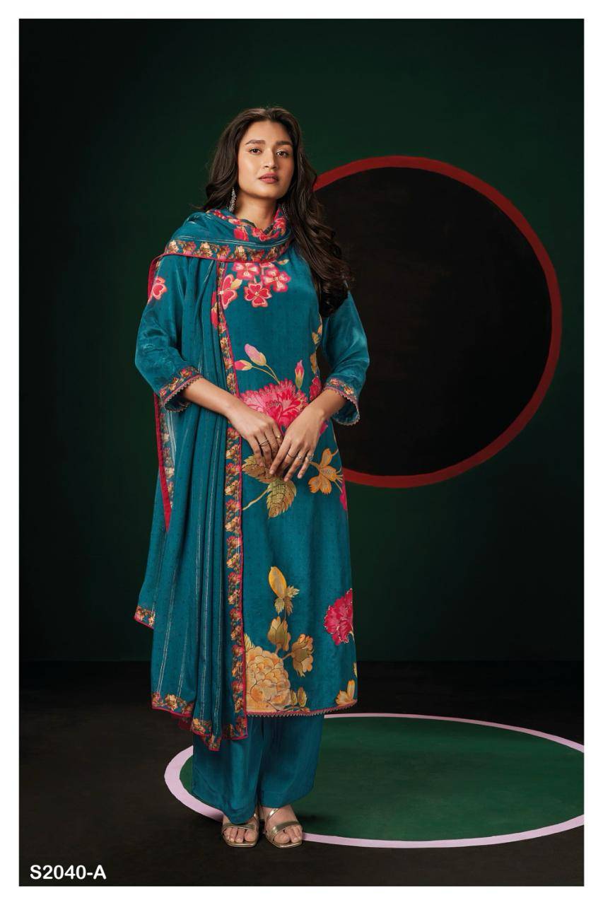 Leida-2040 By Ganga Fashion 2040-A To 2040-D Series Beautiful Festive Suits Colorful Stylish Fancy Casual Wear & Ethnic Wear Pure Silk Dresses At Wholesale Price