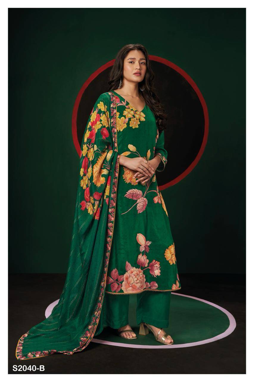 Leida-2040 By Ganga Fashion 2040-A To 2040-D Series Beautiful Festive Suits Colorful Stylish Fancy Casual Wear & Ethnic Wear Pure Silk Dresses At Wholesale Price