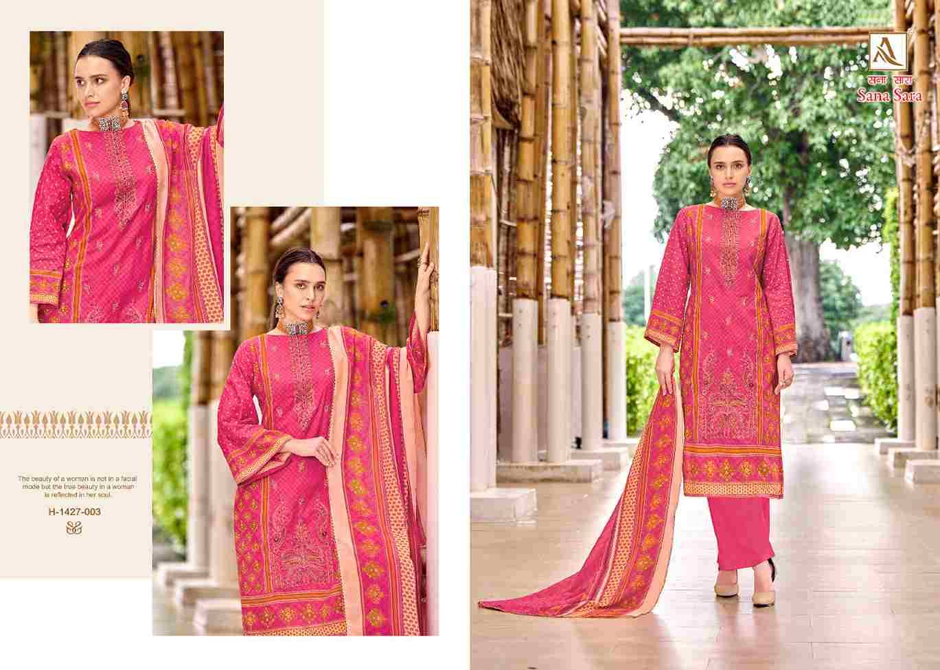 Sana Sara By Alok Suit 1427-001 To 1427-008 Beautiful Festive Suits Colorful Stylish Fancy Casual Wear & Ethnic Wear Pure Cambric Print Dresses At Wholesale Price