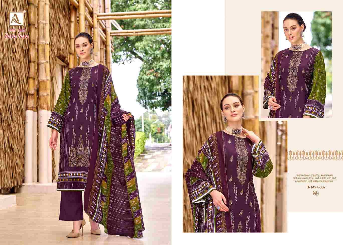 Sana Sara By Alok Suit 1427-001 To 1427-008 Beautiful Festive Suits Colorful Stylish Fancy Casual Wear & Ethnic Wear Pure Cambric Print Dresses At Wholesale Price