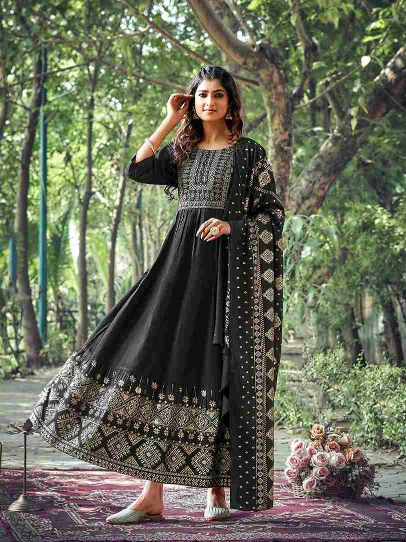 Avantika By Rare Lily 1001 To 1008 Series Beautiful Stylish Fancy Colorful Casual Wear & Ethnic Wear Rayon Foil Gowns With Dupatta At Wholesale Price