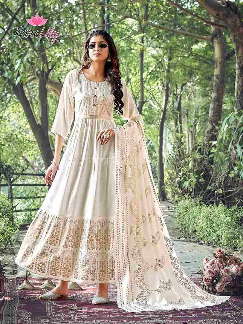 Avantika By Rare Lily 1001 To 1008 Series Beautiful Stylish Fancy Colorful Casual Wear & Ethnic Wear Rayon Foil Gowns With Dupatta At Wholesale Price