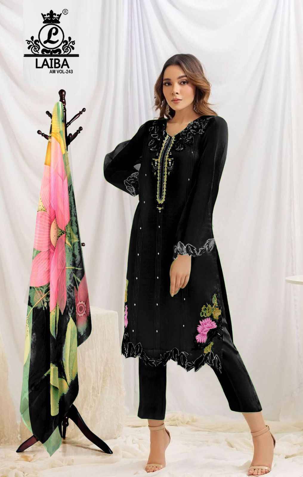 AM Vol-243 By Laiba 243-A To 243-C Series Beautiful Pakistani Suits Colorful Stylish Fancy Casual Wear & Ethnic Wear Pure Organza Dresses At Wholesale Price