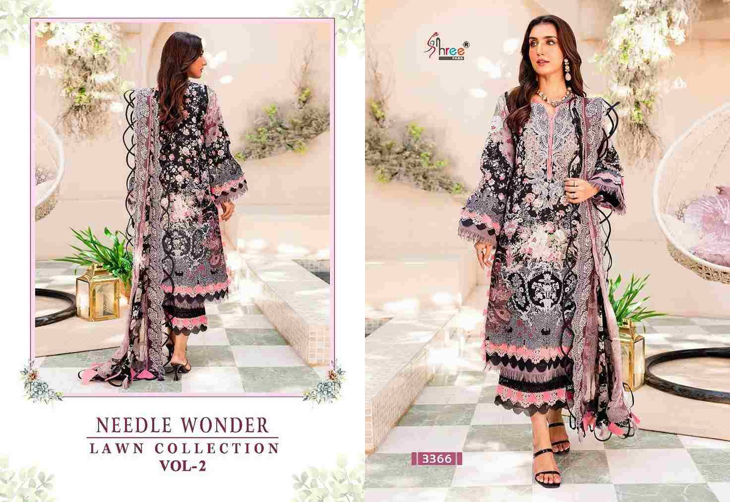 Needle Wonder Lawn Collection Vol-2 By Shree Fabs 3365 To 3367 Series Designer Pakistani Suits Beautiful Fancy Stylish Colorful Party Wear & Occasional Wear Pure Cotton With Embroidery Dresses At Wholesale Price