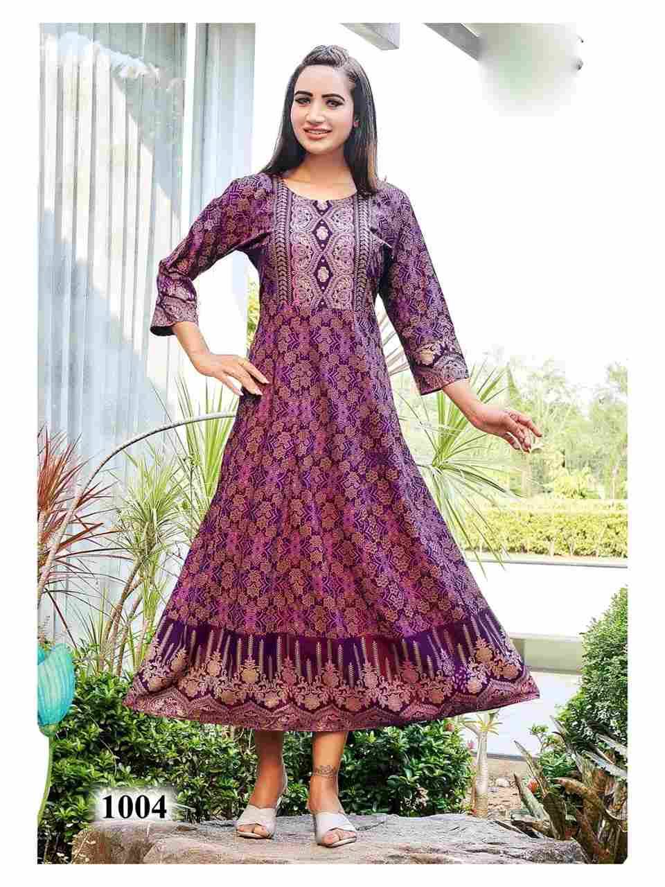 Namrata By Rangjyot Fashion 1001 To 1010 Series Beautiful Stylish Fancy Colorful Casual Wear & Ethnic Wear Pure Rayon Print Gowns At Wholesale Price