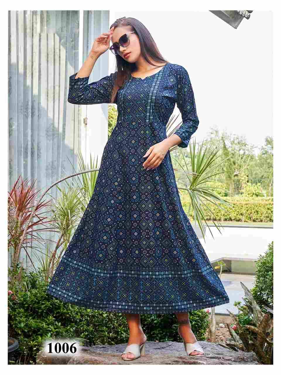 Namrata By Rangjyot Fashion 1001 To 1010 Series Beautiful Stylish Fancy Colorful Casual Wear & Ethnic Wear Pure Rayon Print Gowns At Wholesale Price