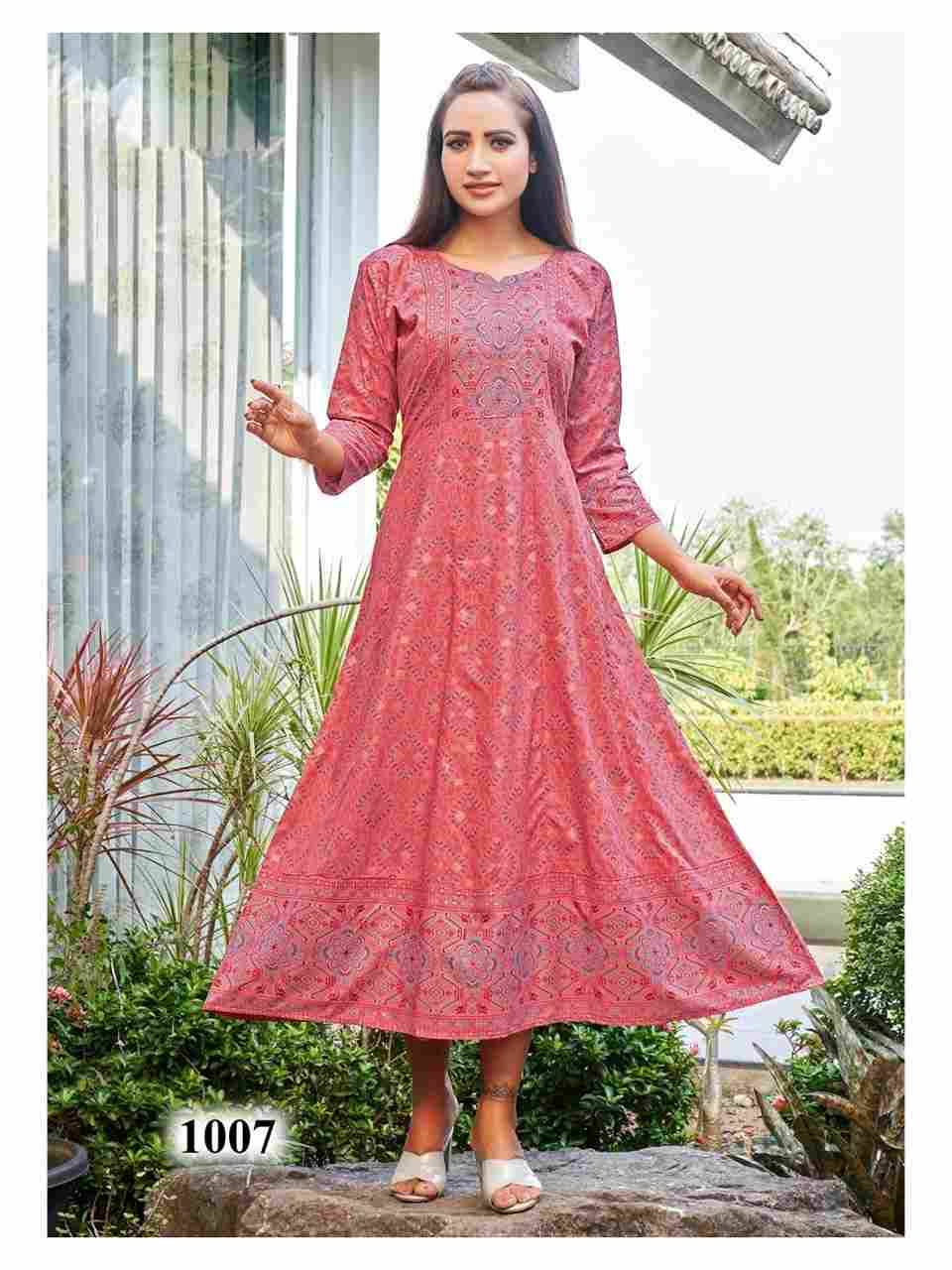 Namrata By Rangjyot Fashion 1001 To 1010 Series Beautiful Stylish Fancy Colorful Casual Wear & Ethnic Wear Pure Rayon Print Gowns At Wholesale Price