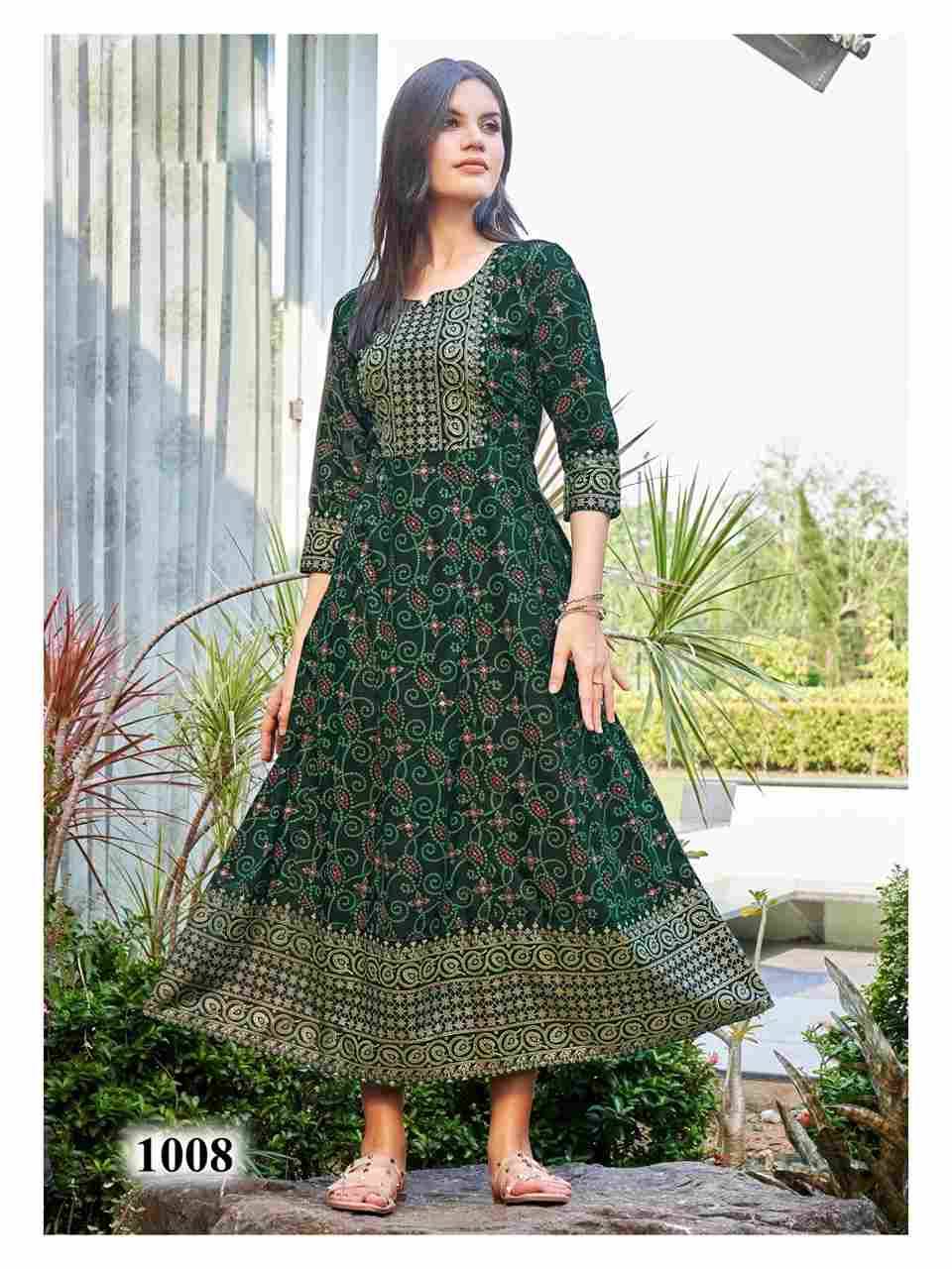 Namrata By Rangjyot Fashion 1001 To 1010 Series Beautiful Stylish Fancy Colorful Casual Wear & Ethnic Wear Pure Rayon Print Gowns At Wholesale Price
