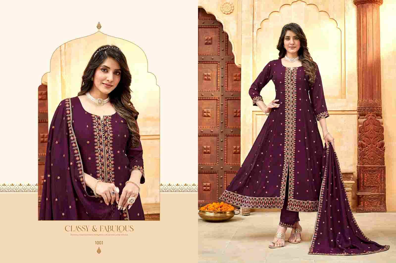 Sana By Khushi Fashion 1001 To 1005 Series Beautiful Summer Collection Suits Stylish Fancy Colorful Casual Wear & Ethnic Wear Vichitra Silk Dresses At Wholesale Price