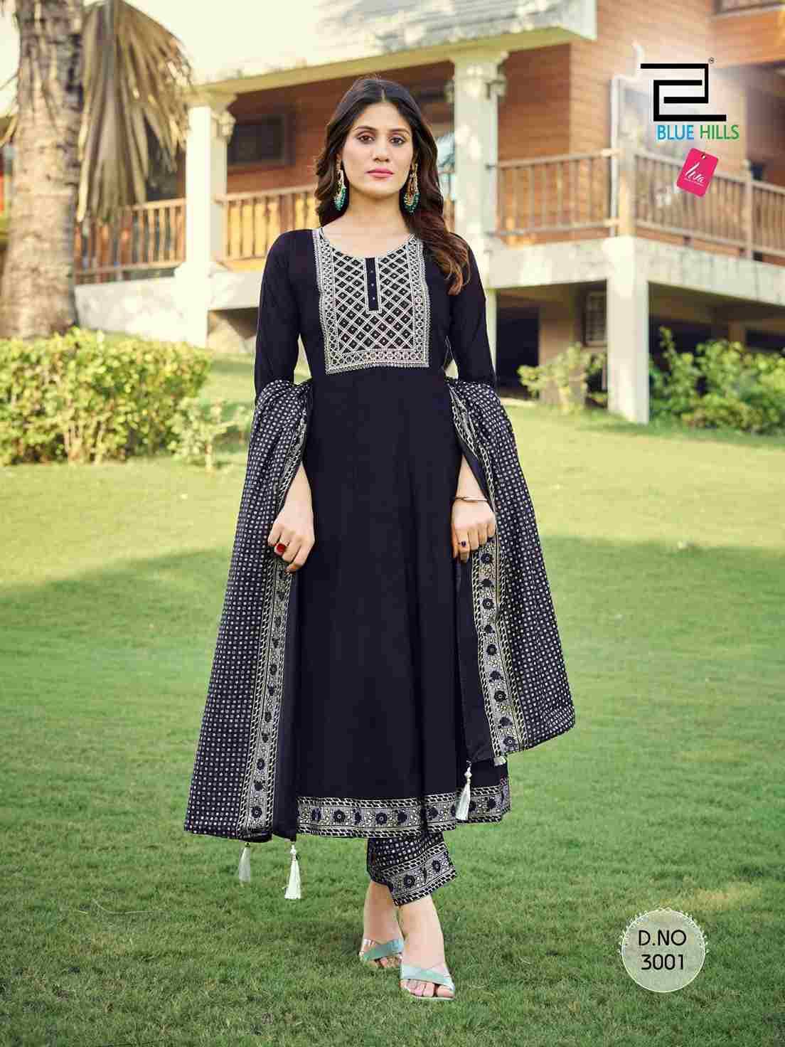 Jailer Vol-3 By Blue Hills 3001 To 3006 Series Beautiful Stylish Festive Suits Fancy Colorful Casual Wear & Ethnic Wear & Ready To Wear Pure Rayon Dresses At Wholesale Price