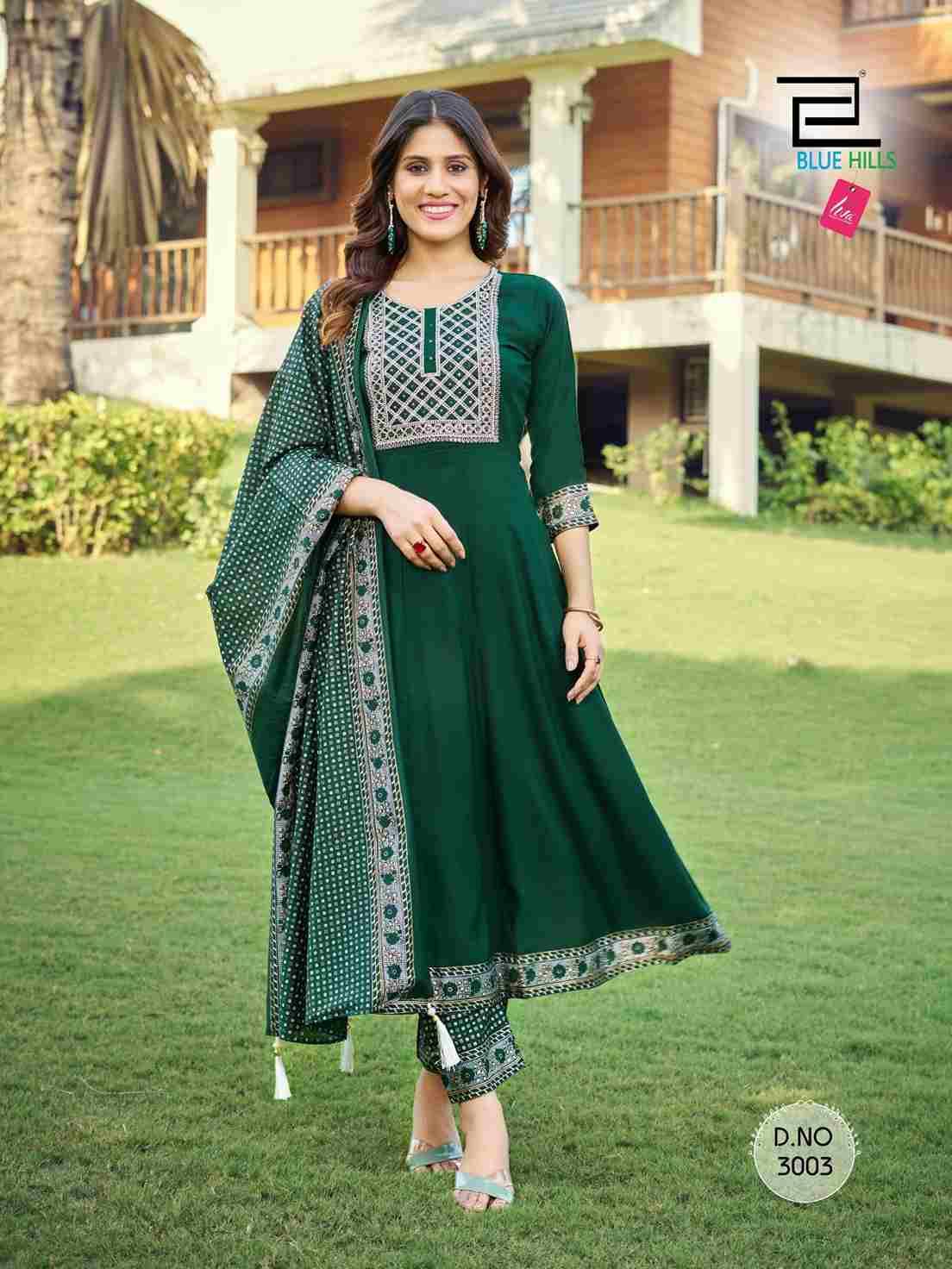 Jailer Vol-3 By Blue Hills 3001 To 3006 Series Beautiful Stylish Festive Suits Fancy Colorful Casual Wear & Ethnic Wear & Ready To Wear Pure Rayon Dresses At Wholesale Price