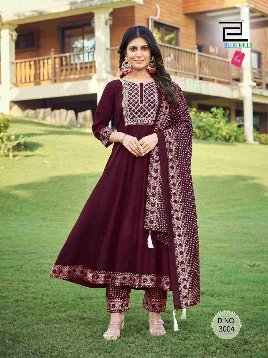 Jailer Vol-3 By Blue Hills 3001 To 3006 Series Beautiful Stylish Festive Suits Fancy Colorful Casual Wear & Ethnic Wear & Ready To Wear Pure Rayon Dresses At Wholesale Price
