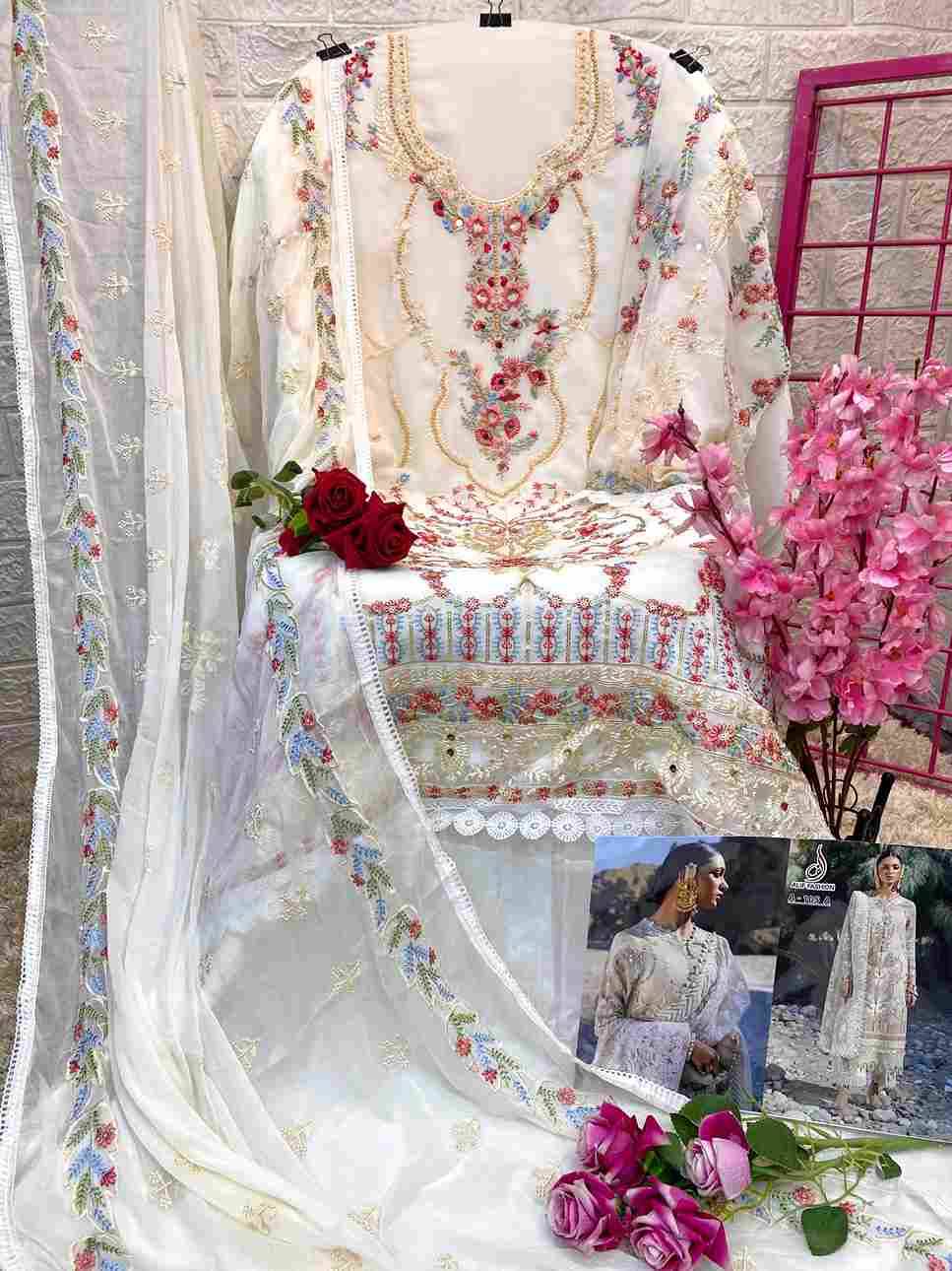 Alif Hit Design A-105 Colours By Alif Fashion A-105-A To A-105-B Series Beautiful Pakistani Suits Colorful Stylish Fancy Casual Wear & Ethnic Wear Faux Georgette Embroidered Dresses At Wholesale Price