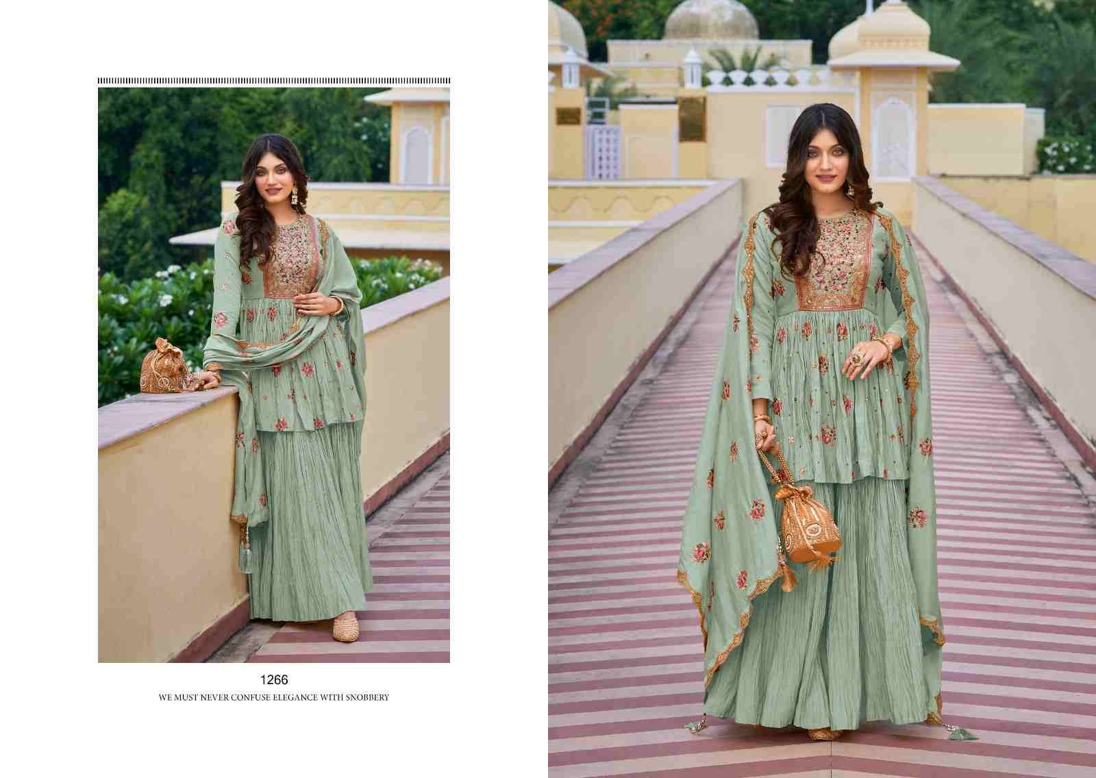 Rumana By Zaveri 1265 To 1266 Series Beautiful Stylish Sharara Suits Fancy Colorful Casual Wear & Ethnic Wear & Ready To Wear Heavy Silk Dresses At Wholesale Price
