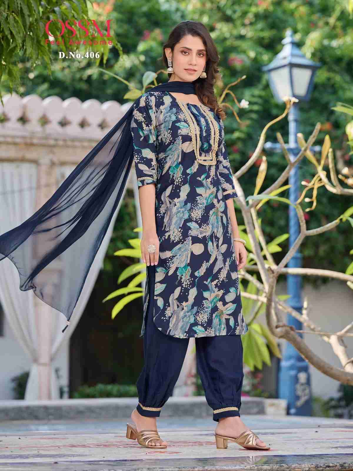 Afghani Vol-4 By Ossm 401 To 406 Series Designer Festive Suits Beautiful Stylish Fancy Colorful Party Wear & Occasional Wear Modal Chanderi Dresses At Wholesale Price
