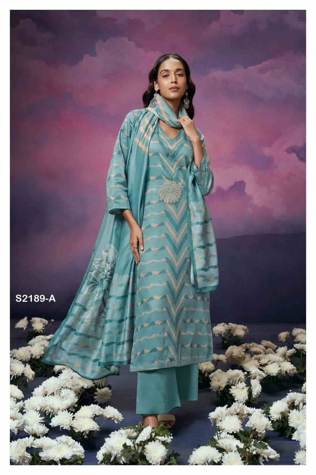 Nellie-2189 By Ganga Fashion 2189-A To 2189-D Series Beautiful Festive Suits Colorful Stylish Fancy Casual Wear & Ethnic Wear Premium Cotton Silk Dresses At Wholesale Price