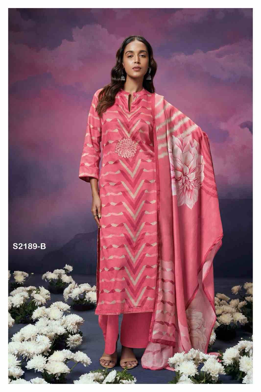 Nellie-2189 By Ganga Fashion 2189-A To 2189-D Series Beautiful Festive Suits Colorful Stylish Fancy Casual Wear & Ethnic Wear Premium Cotton Silk Dresses At Wholesale Price