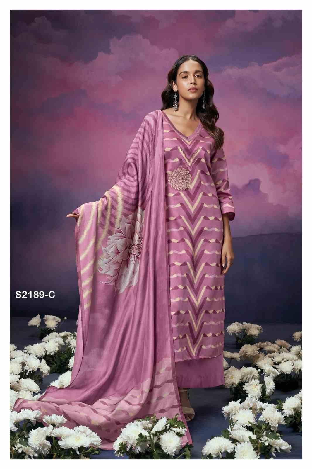 Nellie-2189 By Ganga Fashion 2189-A To 2189-D Series Beautiful Festive Suits Colorful Stylish Fancy Casual Wear & Ethnic Wear Premium Cotton Silk Dresses At Wholesale Price