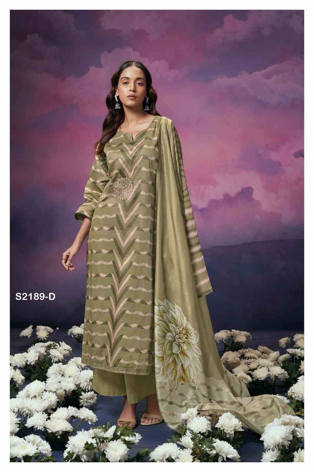Nellie-2189 By Ganga Fashion 2189-A To 2189-D Series Beautiful Festive Suits Colorful Stylish Fancy Casual Wear & Ethnic Wear Premium Cotton Silk Dresses At Wholesale Price