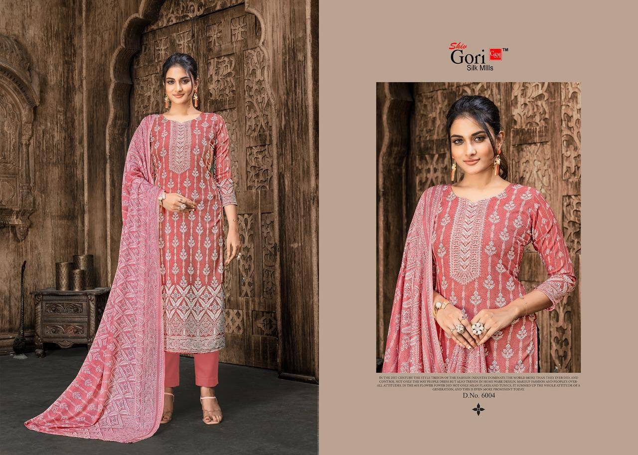 Son Pari Vol-6 By Shiv Gori Silk Mills 6001 To 6010 Series Beautiful Festive Suits Colorful Stylish Fancy Casual Wear & Ethnic Wear Rayon Print Dresses At Wholesale Price