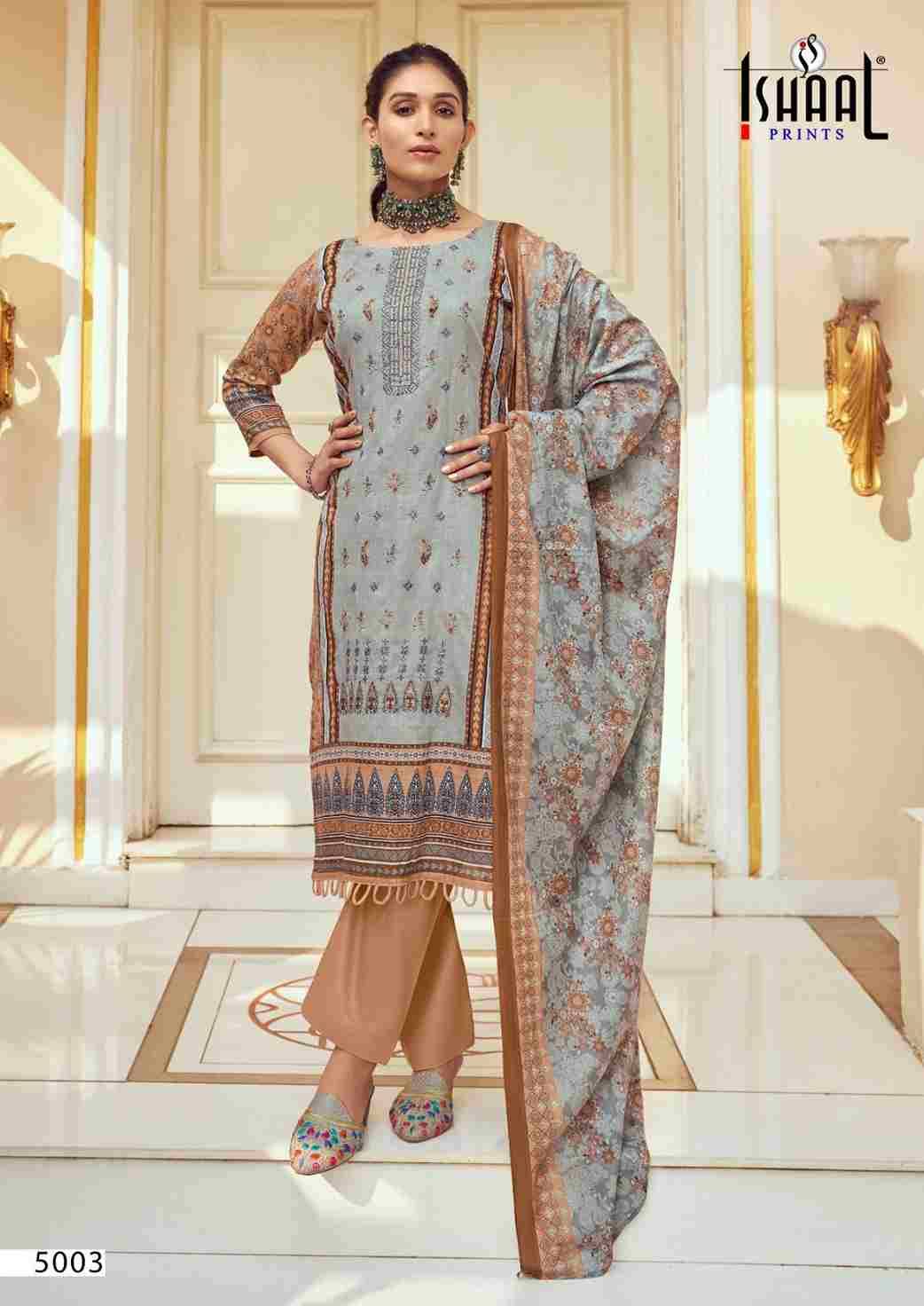 Embroidered Vol-5 By Ishaal Prints 5001 To 5010 Series Beautiful Suits Colorful Stylish Fancy Casual Wear & Ethnic Wear Pure Lawn Printed Dresses At Wholesale Price