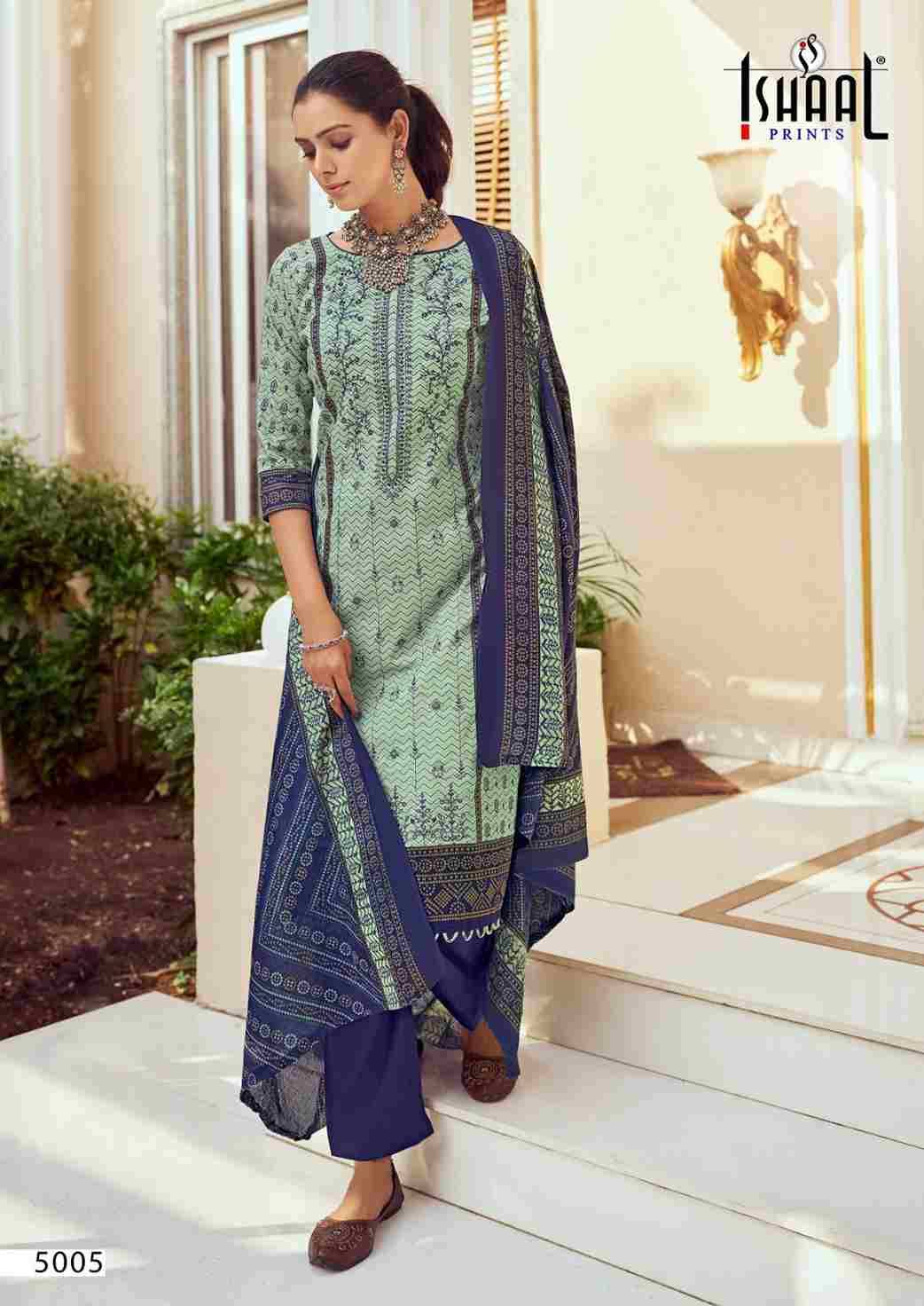 Embroidered Vol-5 By Ishaal Prints 5001 To 5010 Series Beautiful Suits Colorful Stylish Fancy Casual Wear & Ethnic Wear Pure Lawn Printed Dresses At Wholesale Price