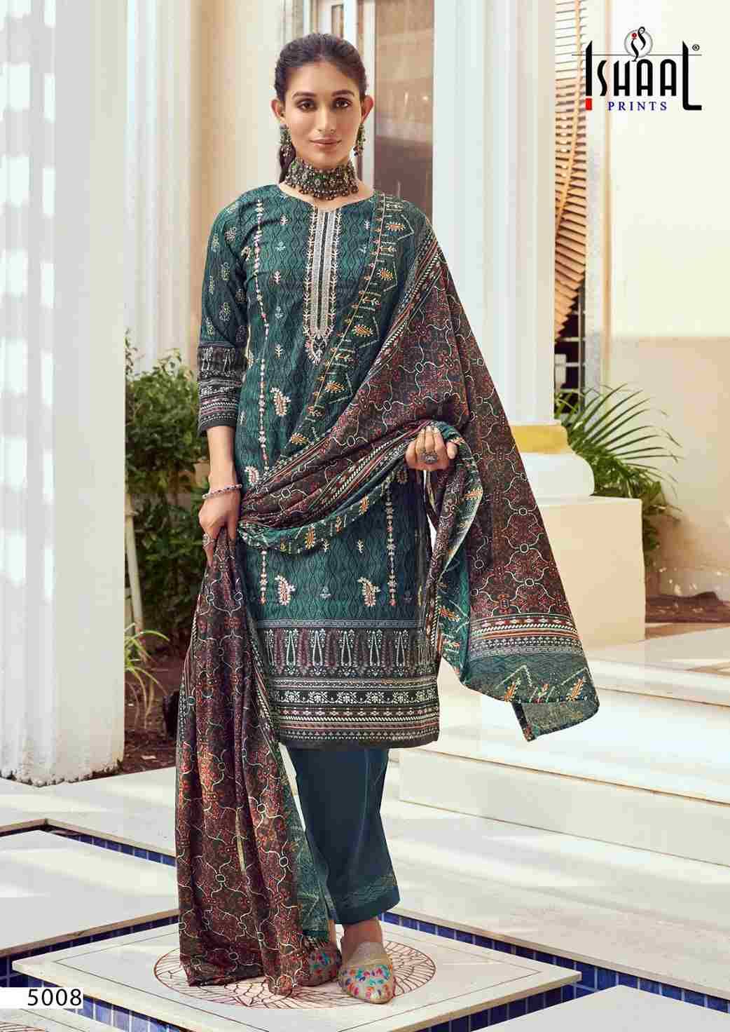 Embroidered Vol-5 By Ishaal Prints 5001 To 5010 Series Beautiful Suits Colorful Stylish Fancy Casual Wear & Ethnic Wear Pure Lawn Printed Dresses At Wholesale Price
