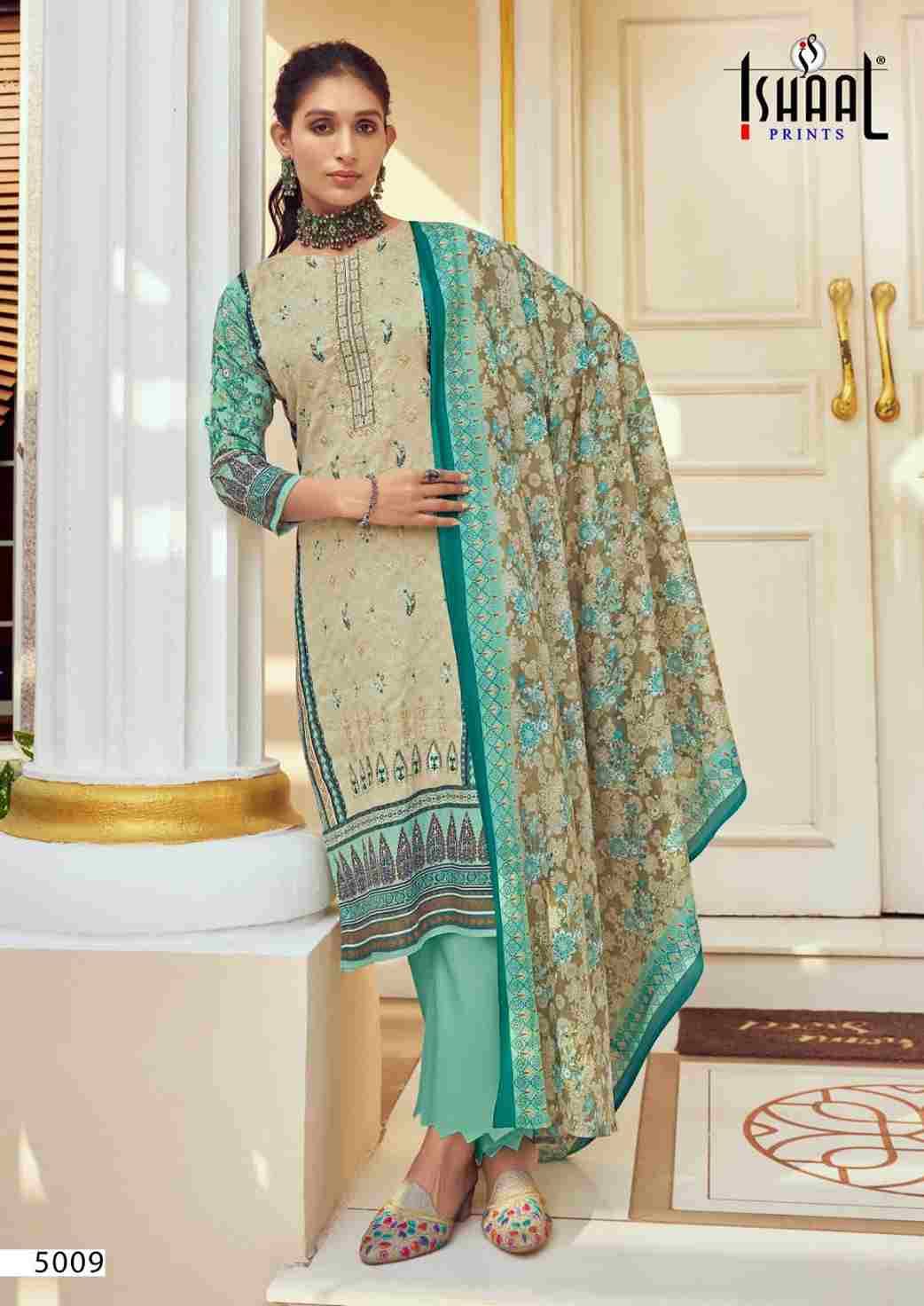 Embroidered Vol-5 By Ishaal Prints 5001 To 5010 Series Beautiful Suits Colorful Stylish Fancy Casual Wear & Ethnic Wear Pure Lawn Printed Dresses At Wholesale Price
