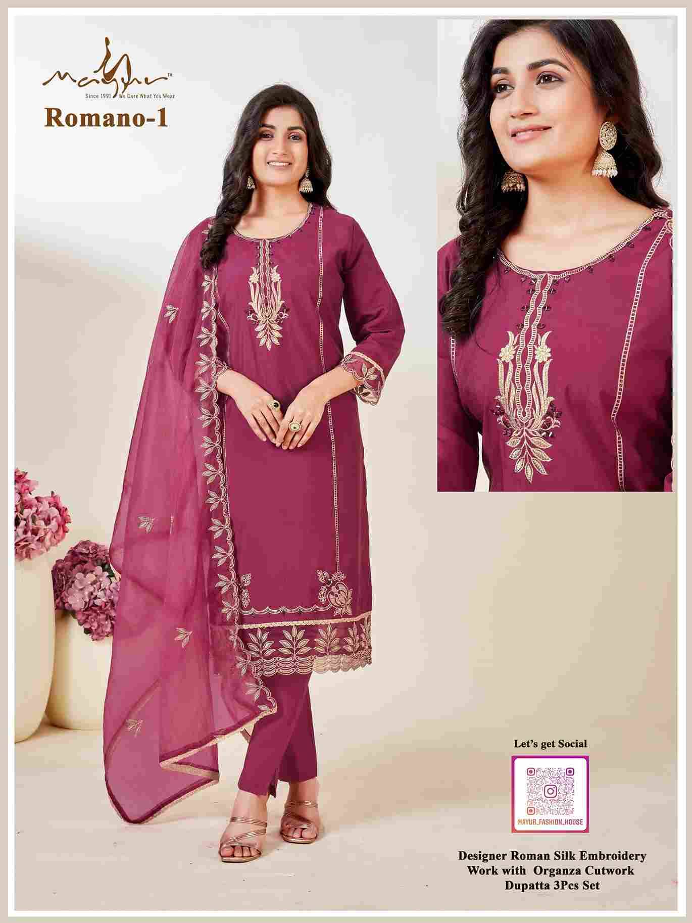 Romano Vol-1 By Mayur 1 To 5 Series Beautiful Festive Suits Colorful Stylish Fancy Casual Wear & Ethnic Wear Silk Dresses At Wholesale Price