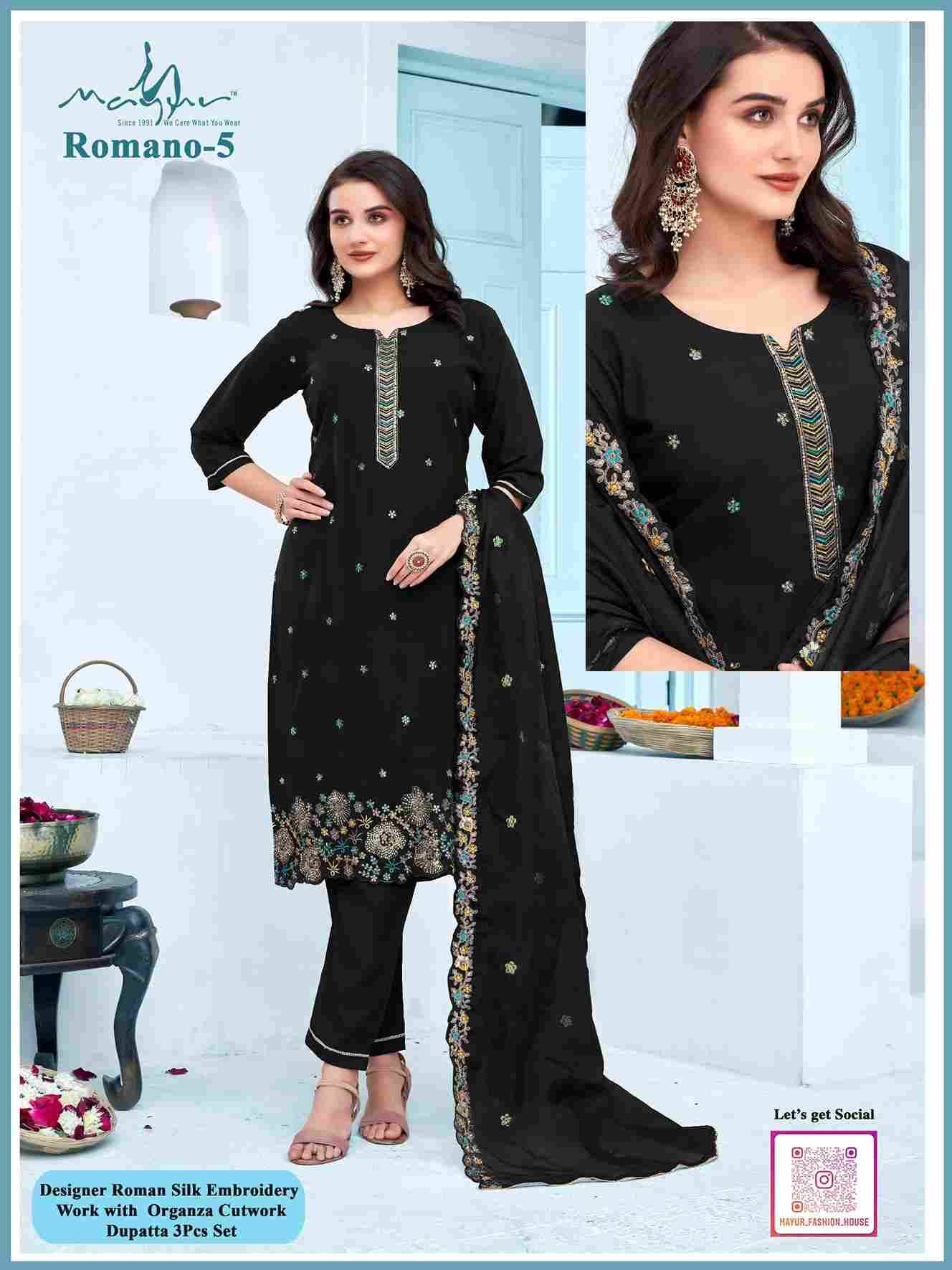 Romano Vol-1 By Mayur 1 To 5 Series Beautiful Festive Suits Colorful Stylish Fancy Casual Wear & Ethnic Wear Silk Dresses At Wholesale Price
